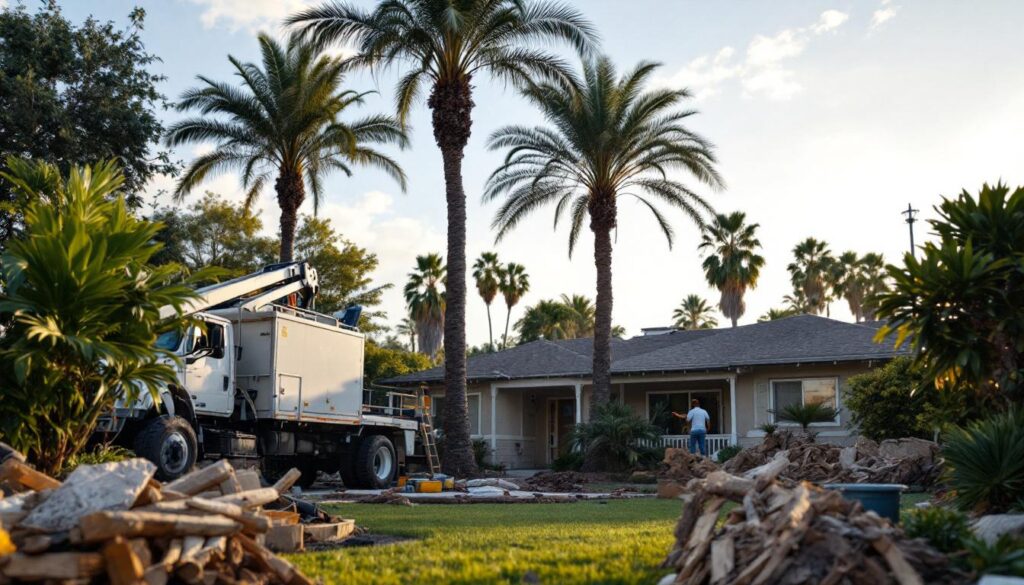 Palm tree pruning